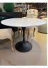 Tulip Round Dining Table MDF Top - White/ Black 100W